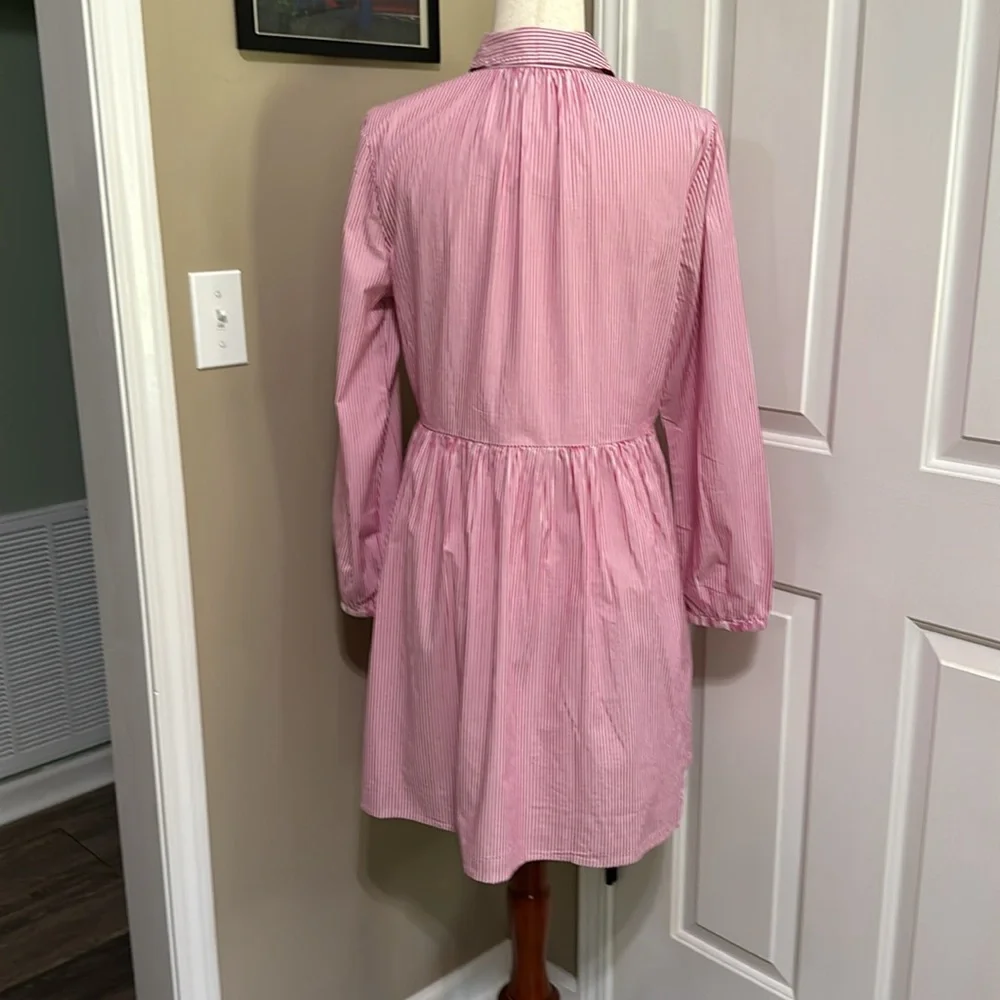 J.Crew Collared Mini Shirtdress in Soft Azalea Ivory - Picture 7 of 8